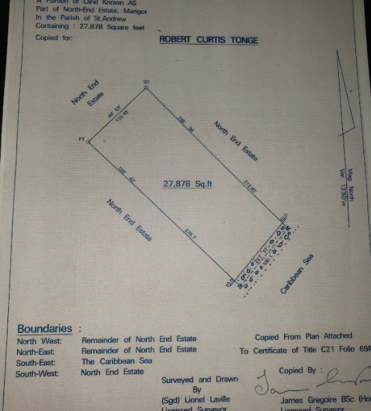 North End Marigot - Size- 27,878 sq ft - Price $195,146