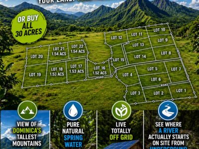 Pond Casse Lots for Sale Dominica